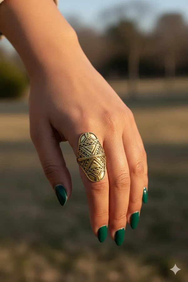 Antique_Gold_Tribal_Lattice_Ring_For_Women
